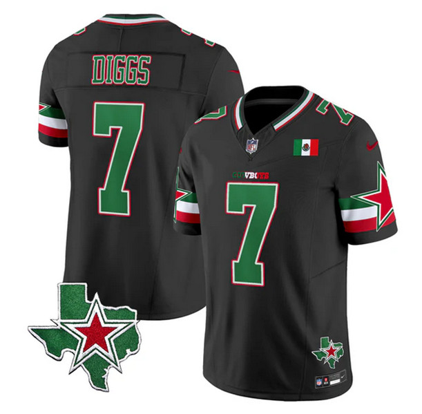 Men's Dallas Cowboys #7 Trevon Diggs 2024 Mexico Black F.U.S.E. Stitched Football Jersey Men's Dallas Cowboys #7 Trevon Diggs 2024 Mexico Black F.U.S.E. Stitched Football Jersey